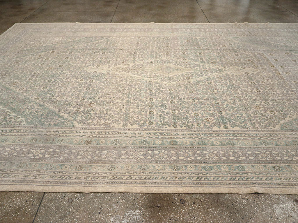 Vintage Persian Bibikabad Large Carpet, No.31640 - Staging