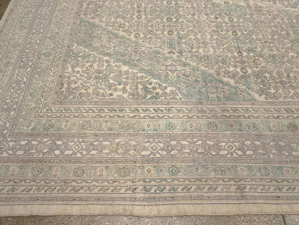 Vintage Persian Bibikabad Large Carpet, No.31640 - Staging