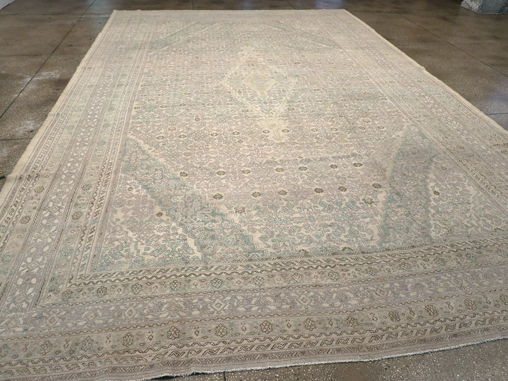 Vintage Persian Bibikabad Large Carpet, No.31640 - Staging