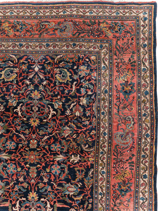Antique Persian Bidjar Room Size Carpet, No.31641 - Staging