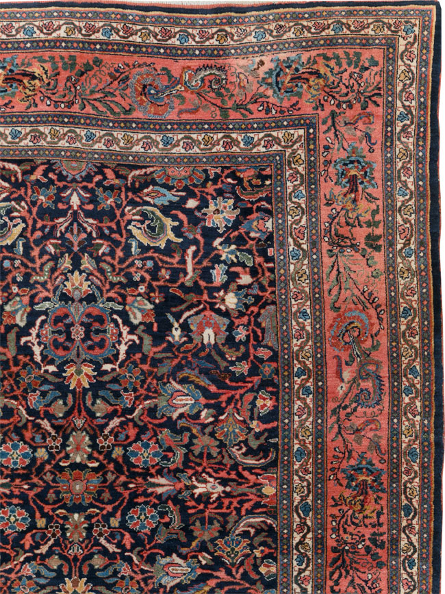 Antique Persian Bidjar Room Size Carpet, No.31641 - Staging