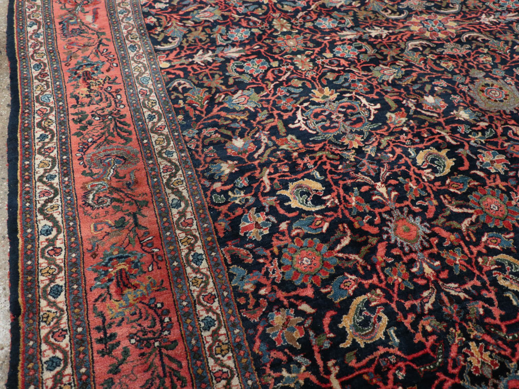 Antique Persian Bidjar Room Size Carpet, No.31641 - Staging