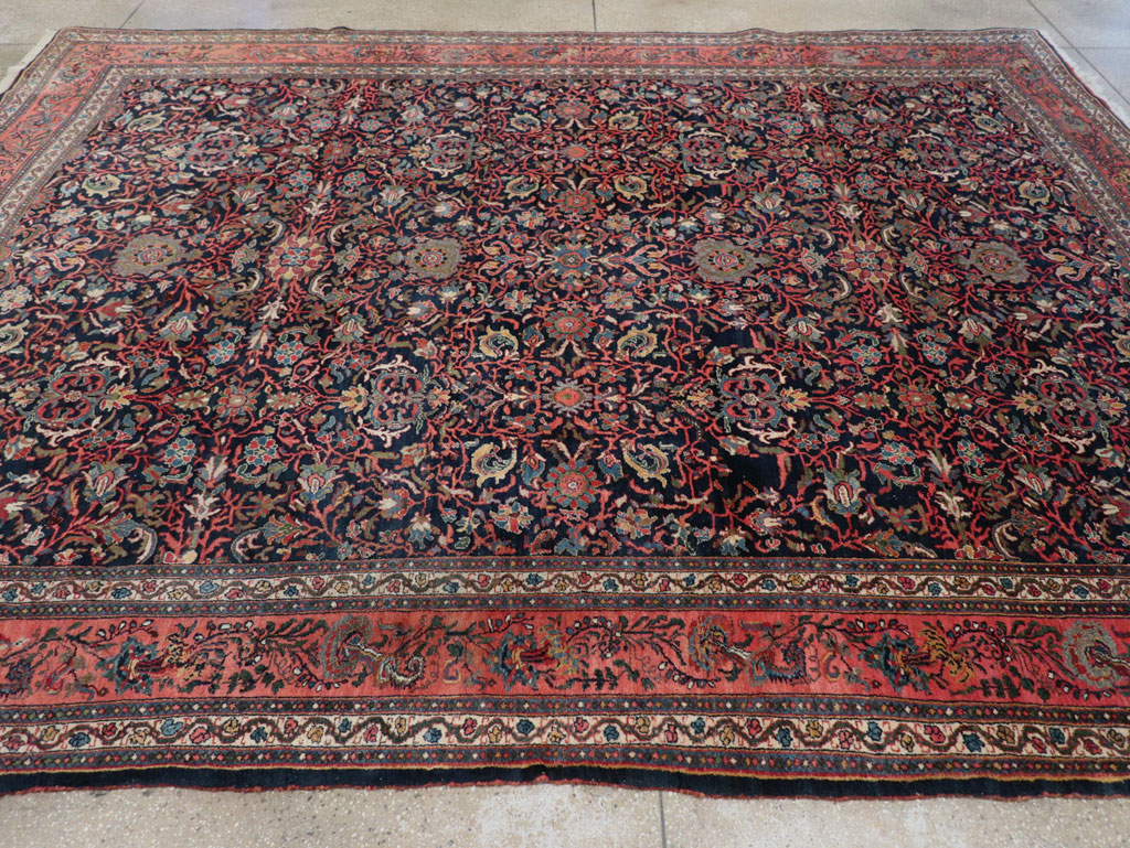 Antique Persian Bidjar Room Size Carpet, No.31641 - Staging