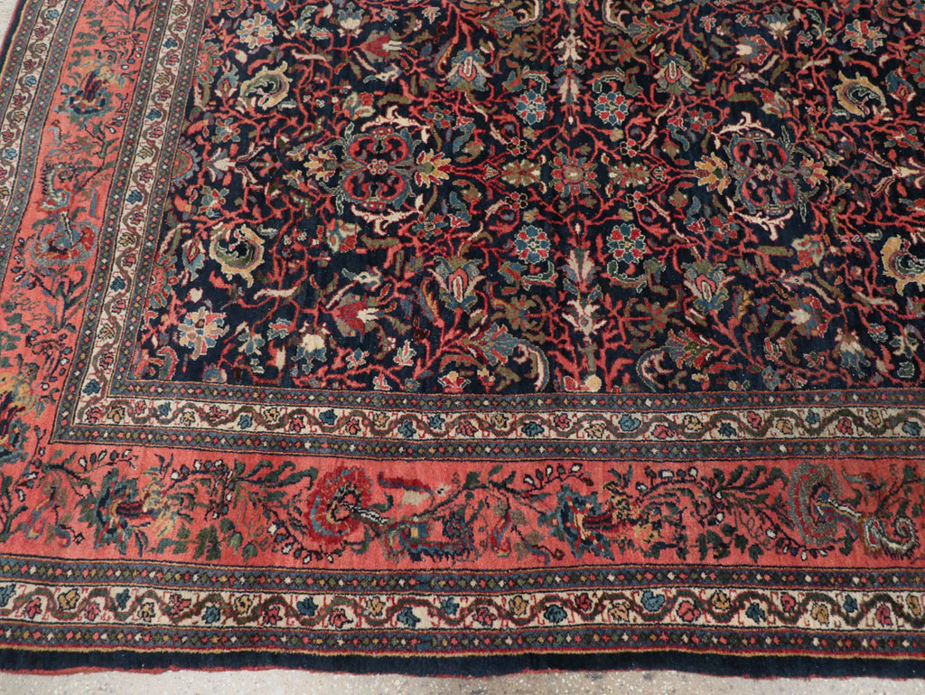 Antique Persian Bidjar Room Size Carpet, No.31641 - Staging
