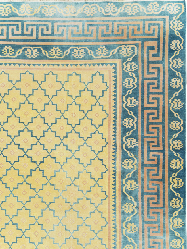 Vintage Indian Flatweave Dhurrie Large Room Size Carpet, No.31642 - Staging