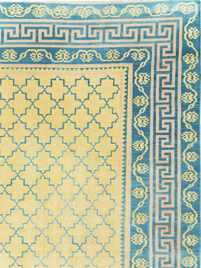 Vintage Indian Flatweave Dhurrie Large Room Size Carpet, No.31642 - Staging