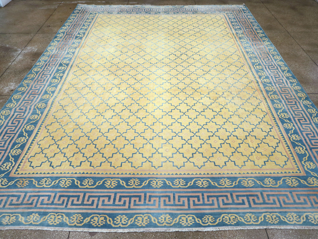 Vintage Indian Flatweave Dhurrie Large Room Size Carpet, No.31642 - Staging