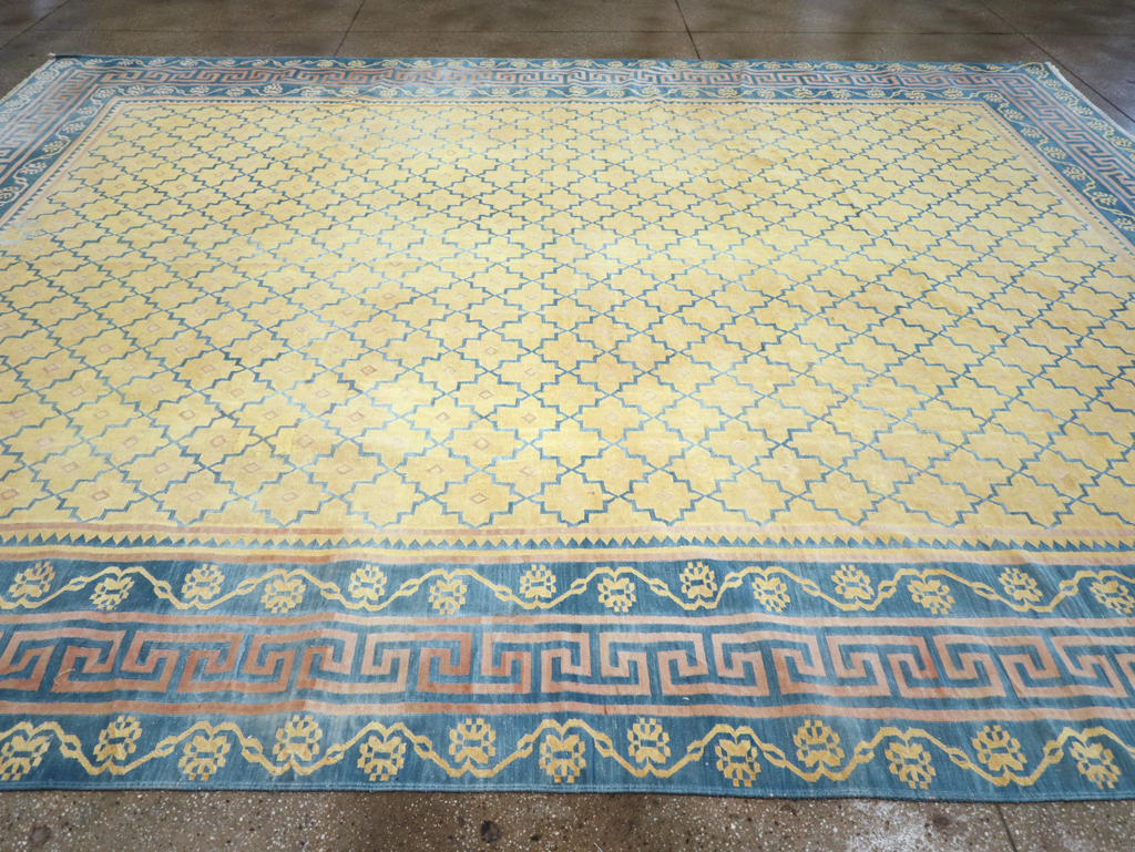 Vintage Indian Flatweave Dhurrie Large Room Size Carpet, No.31642 - Staging