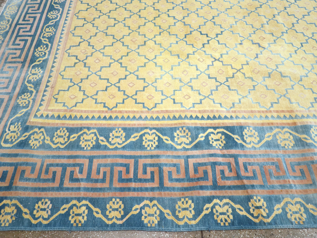 Vintage Indian Flatweave Dhurrie Large Room Size Carpet, No.31642 - Staging