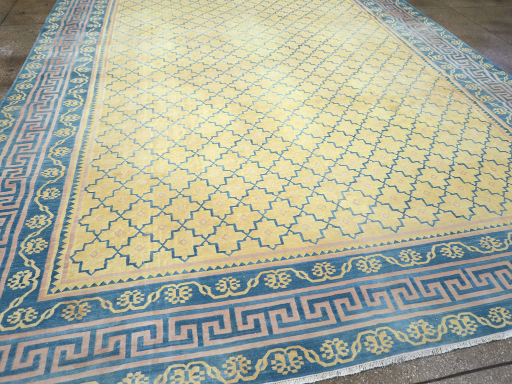 Vintage Indian Flatweave Dhurrie Large Room Size Carpet, No.31642 - Staging