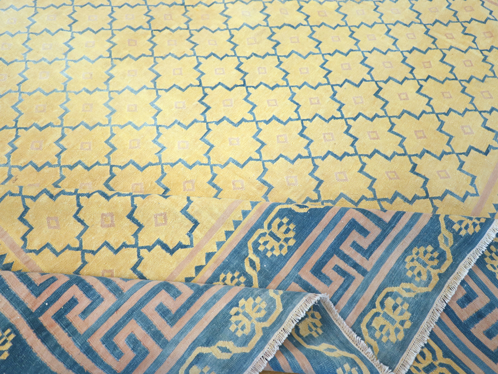 Vintage Indian Flatweave Dhurrie Large Room Size Carpet, No.31642 - Staging