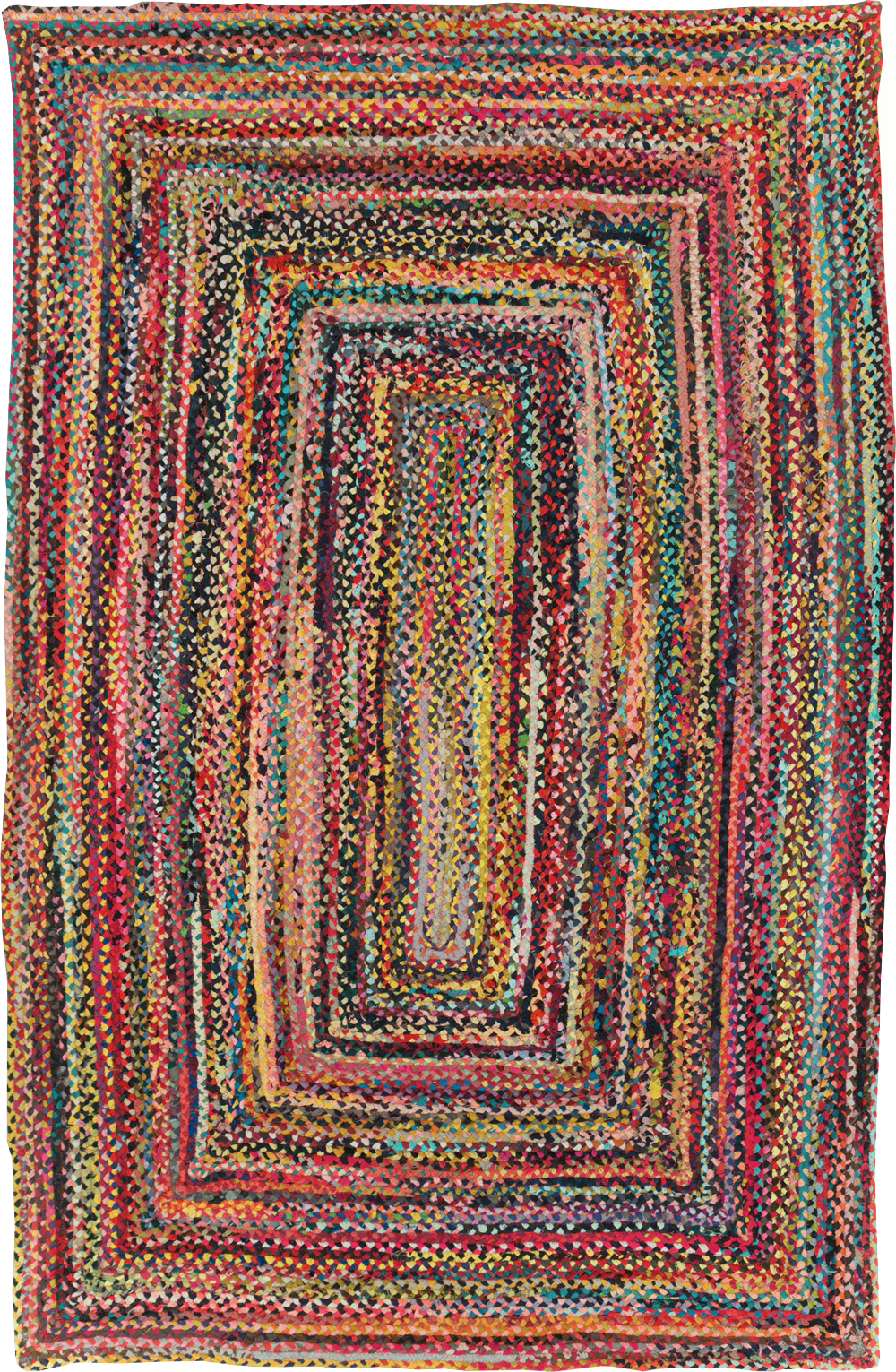 Vintage American Braided Accent Rug, No.31643 - Staging