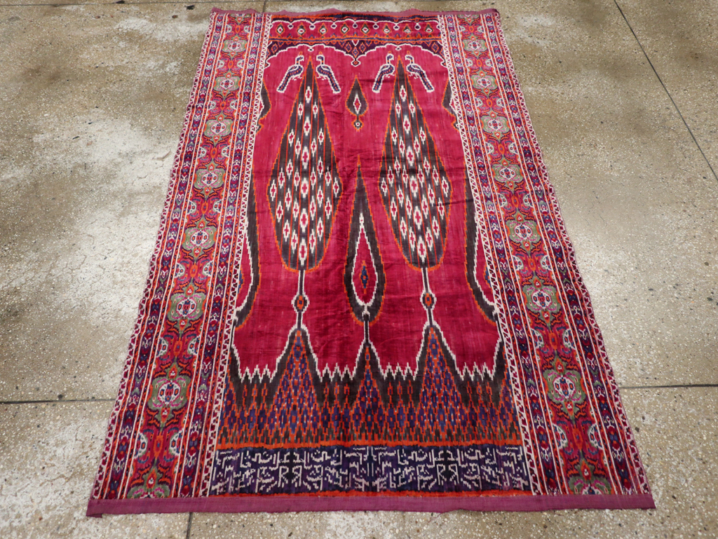 Antique Persian Yazd Silk Textile, No.31644 - Staging