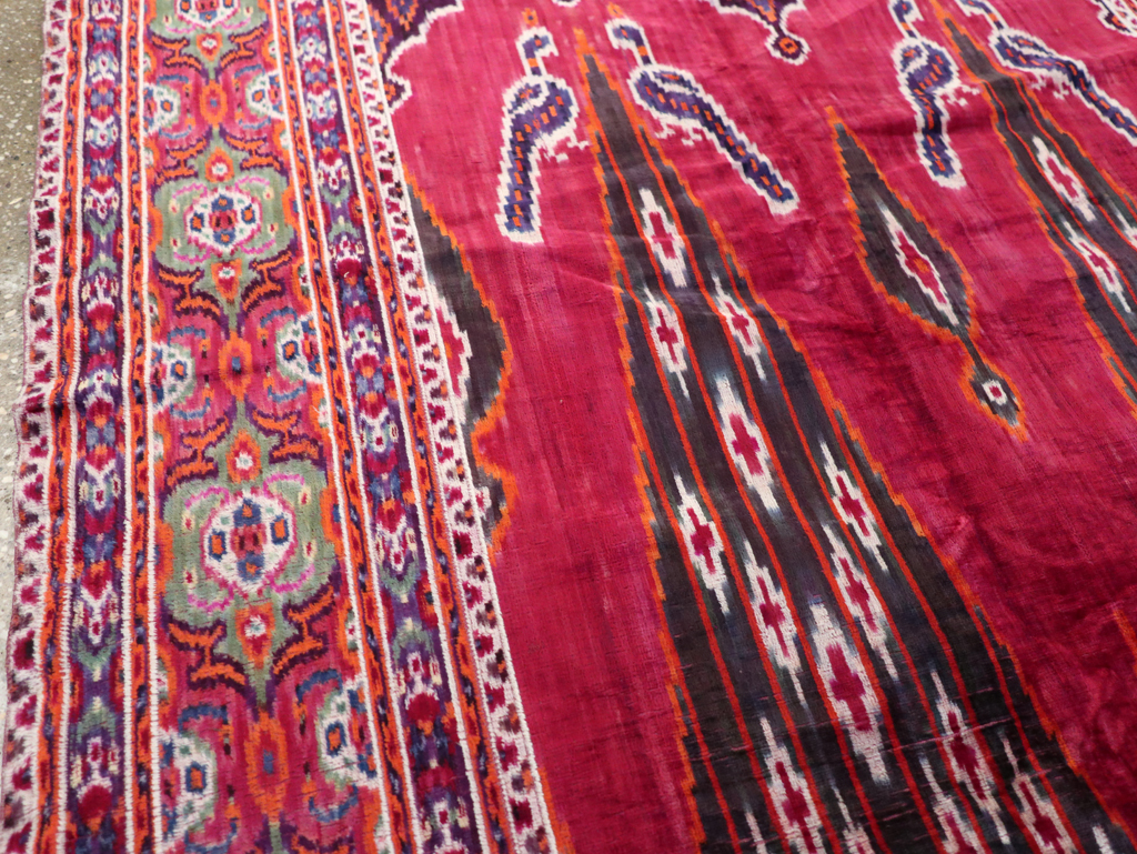 Antique Persian Yazd Silk Textile, No.31644 - Staging