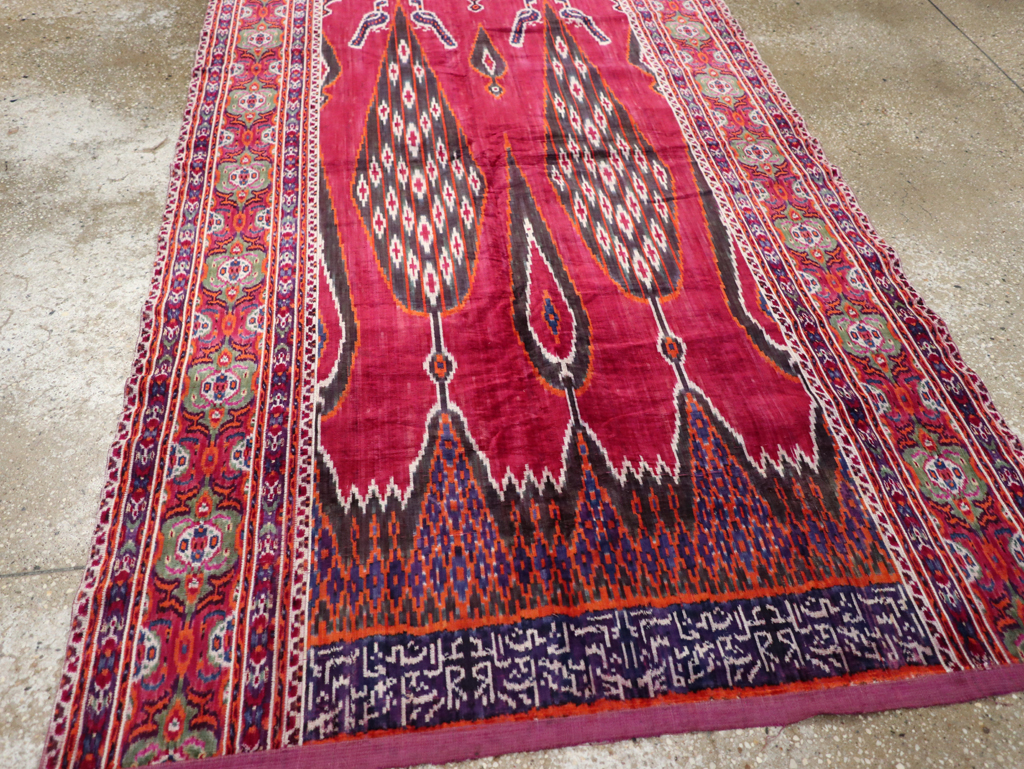 Antique Persian Yazd Silk Textile, No.31644 - Staging