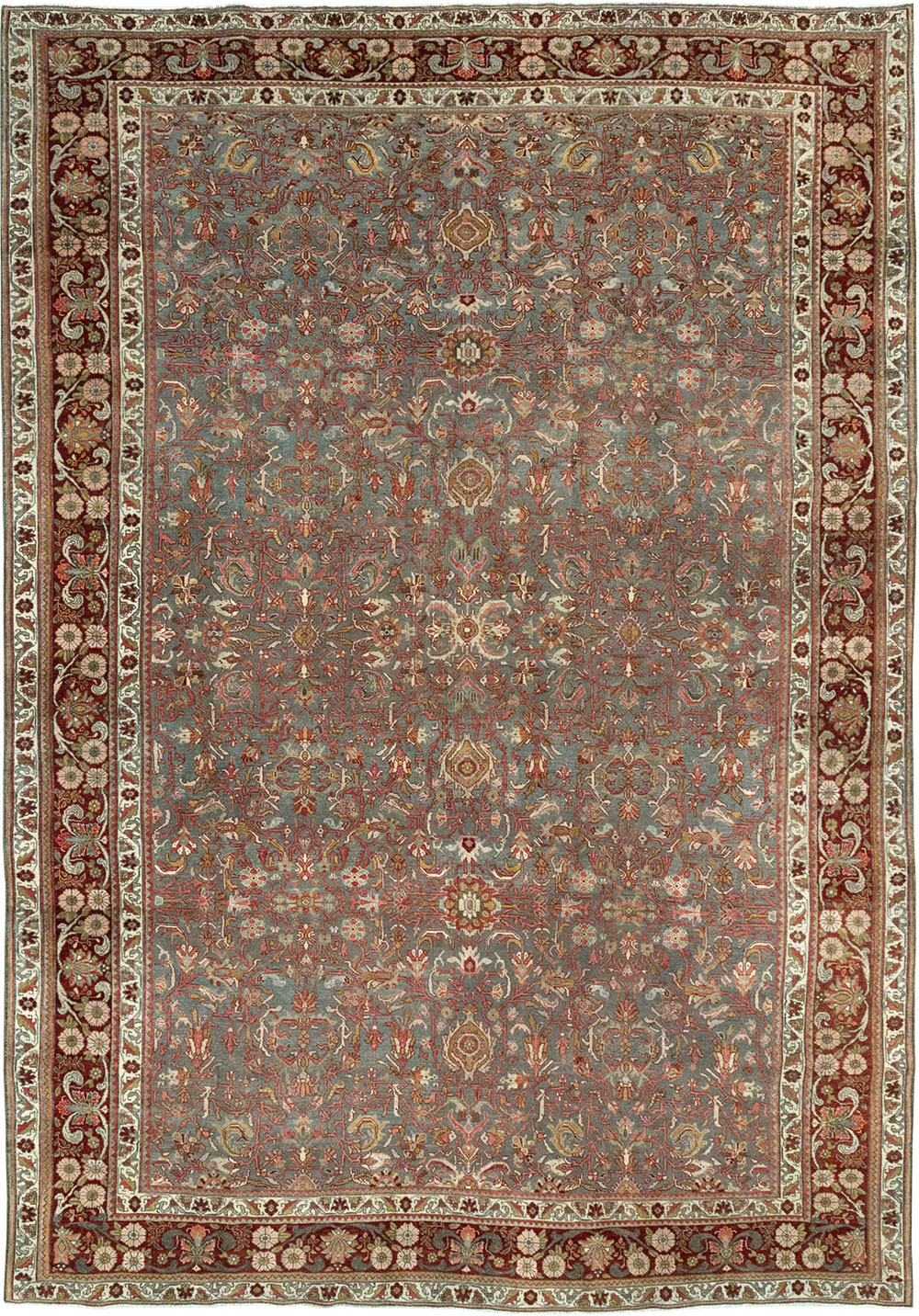 Antique Persian Bidjar Room Size Carpet, No.31645 - Staging
