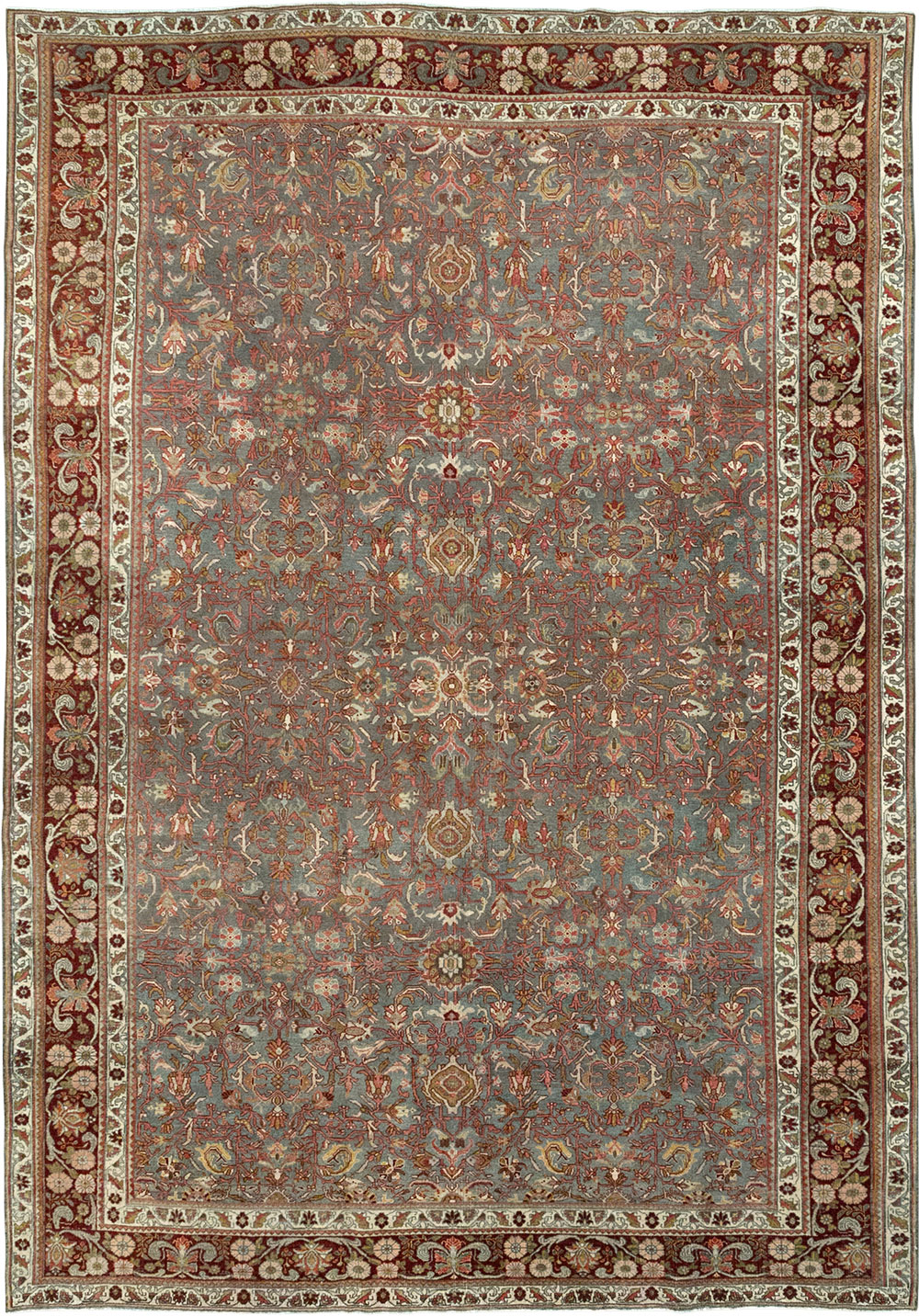 Antique Persian Bidjar Room Size Carpet, No.31645 - Staging