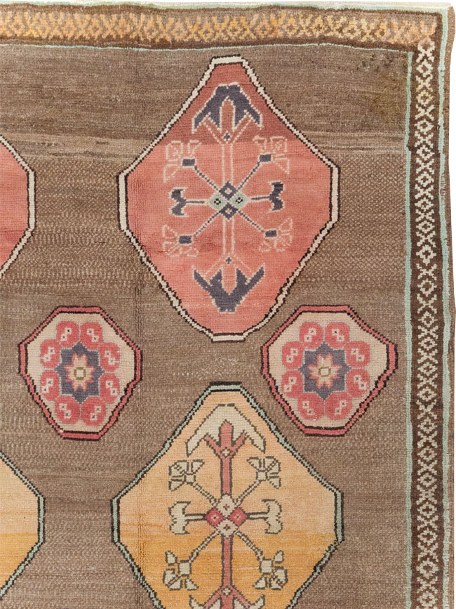Vintage Turkish Anatolian Tribal Room Size Carpet, No.31649 - Staging