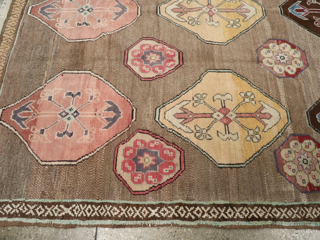 Vintage Turkish Anatolian Tribal Room Size Carpet, No.31649 - Staging