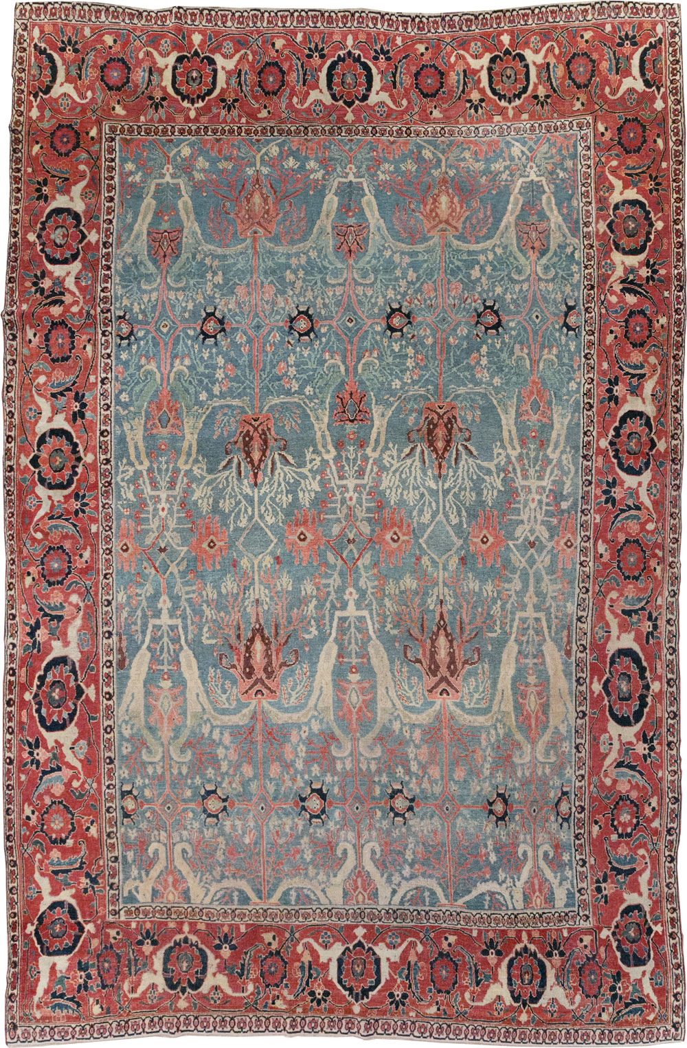 Antique Persian Bidjar Room Size Carpet, No.31651 - Staging