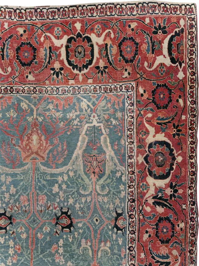 Antique Persian Bidjar Room Size Carpet, No.31651 - Staging