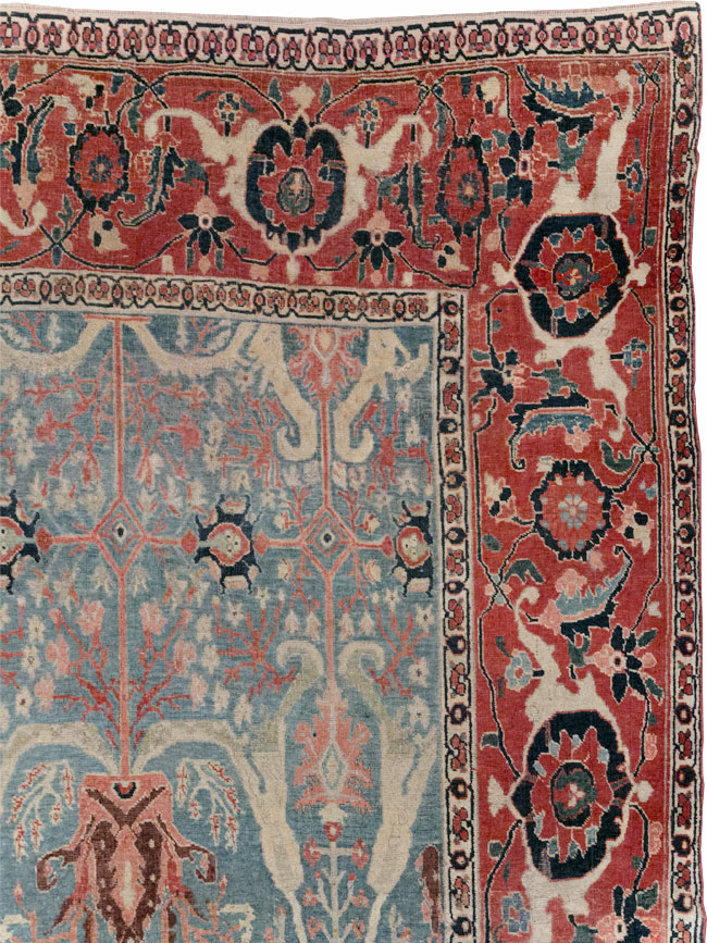 Antique Persian Bidjar Room Size Carpet, No.31651 - Staging