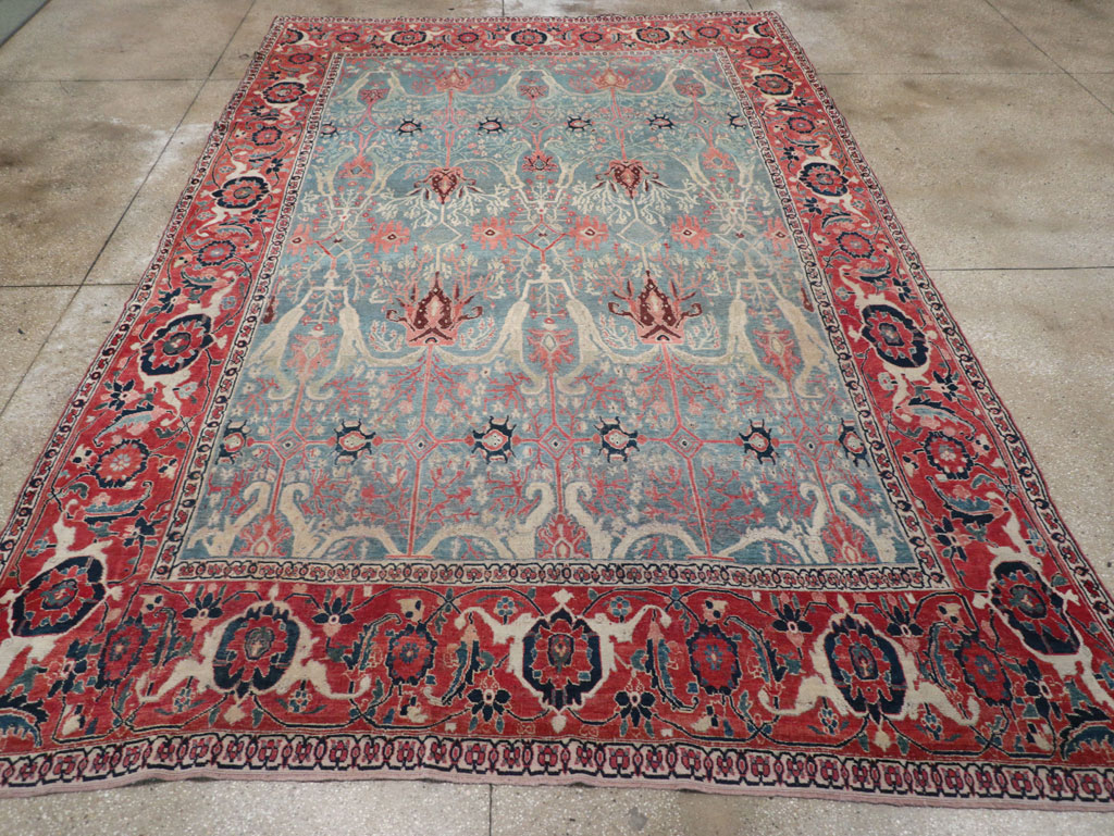 Antique Persian Bidjar Room Size Carpet, No.31651 - Staging