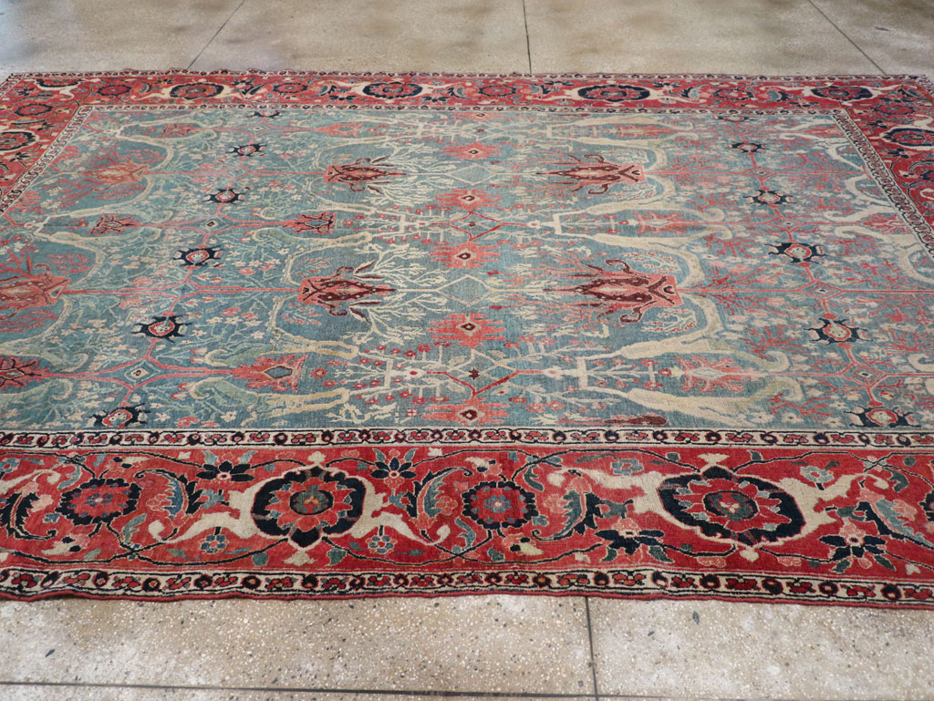 Antique Persian Bidjar Room Size Carpet, No.31651 - Staging