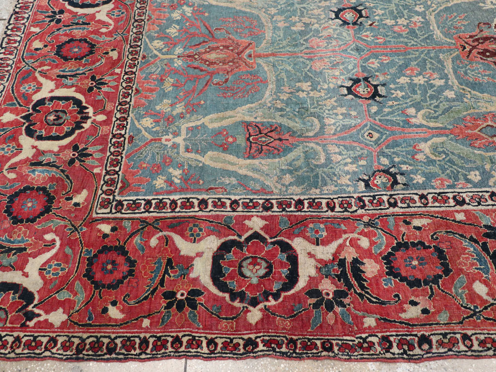 Antique Persian Bidjar Room Size Carpet, No.31651 - Staging