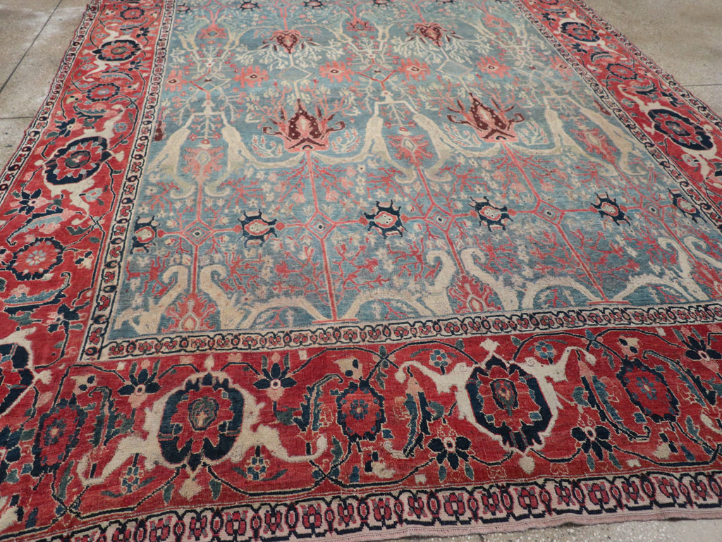 Antique Persian Bidjar Room Size Carpet, No.31651 - Staging