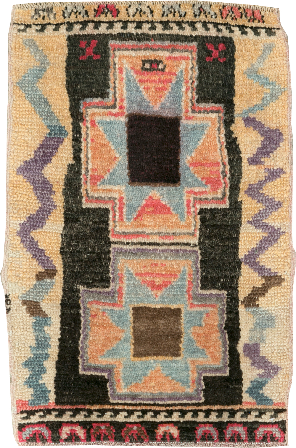 Vintage Turkish Anatolian Throw Rug, No.31664 - Staging