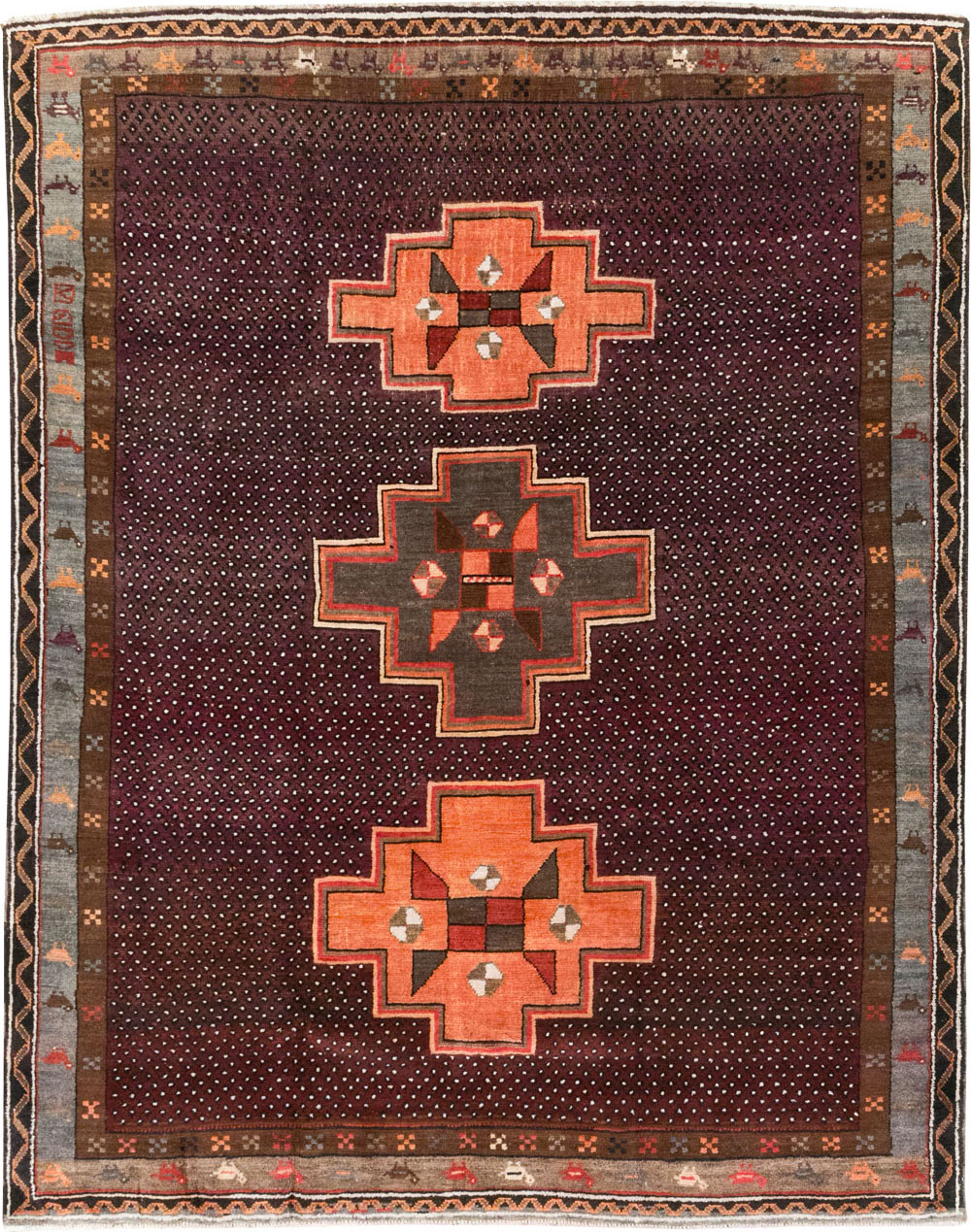 Vintage Turkish Anatolian Tribal Small Room Size Carpet, No.31666 - Staging