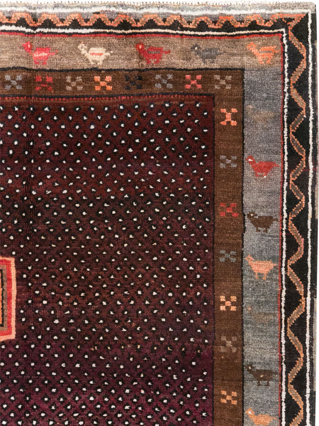 Vintage Turkish Anatolian Tribal Small Room Size Carpet, No.31666 - Staging