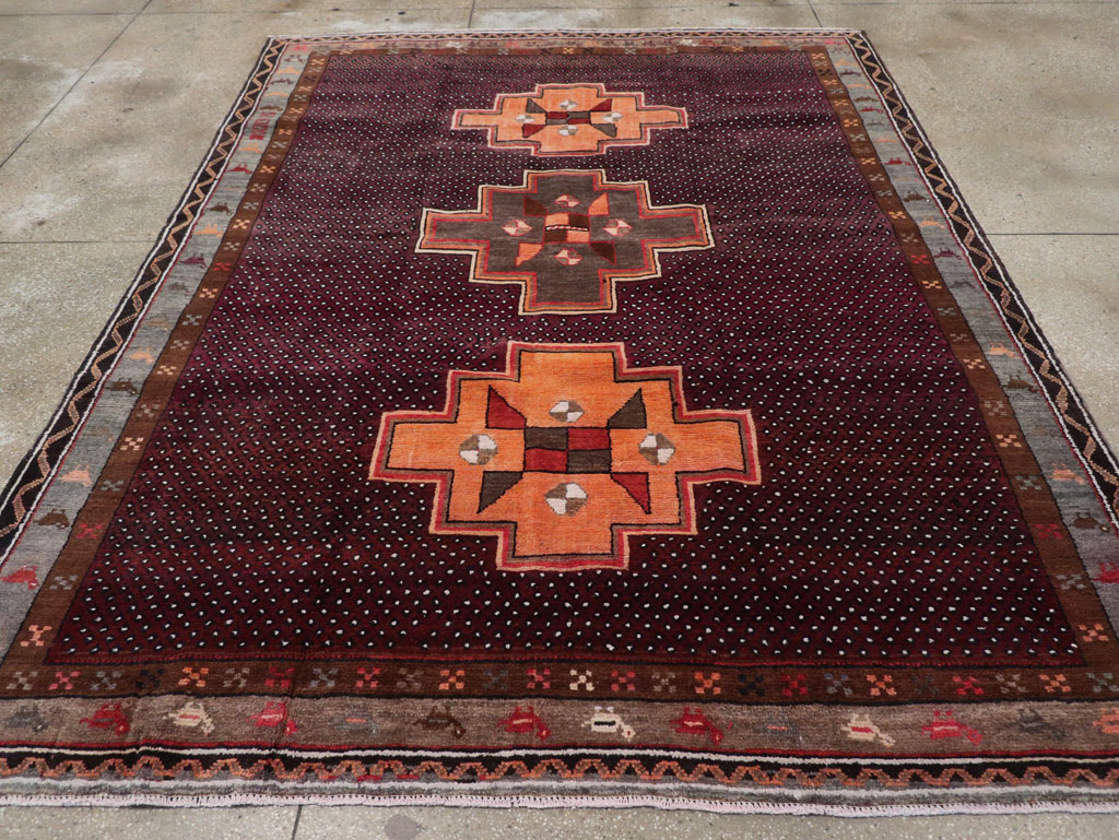 Vintage Turkish Anatolian Tribal Small Room Size Carpet, No.31666 - Staging
