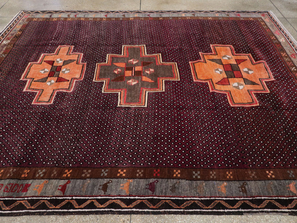 Vintage Turkish Anatolian Tribal Small Room Size Carpet, No.31666 - Staging