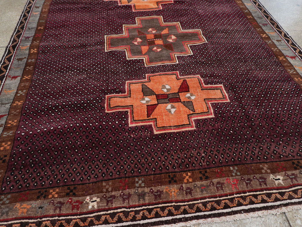 Vintage Turkish Anatolian Tribal Small Room Size Carpet, No.31666 - Staging