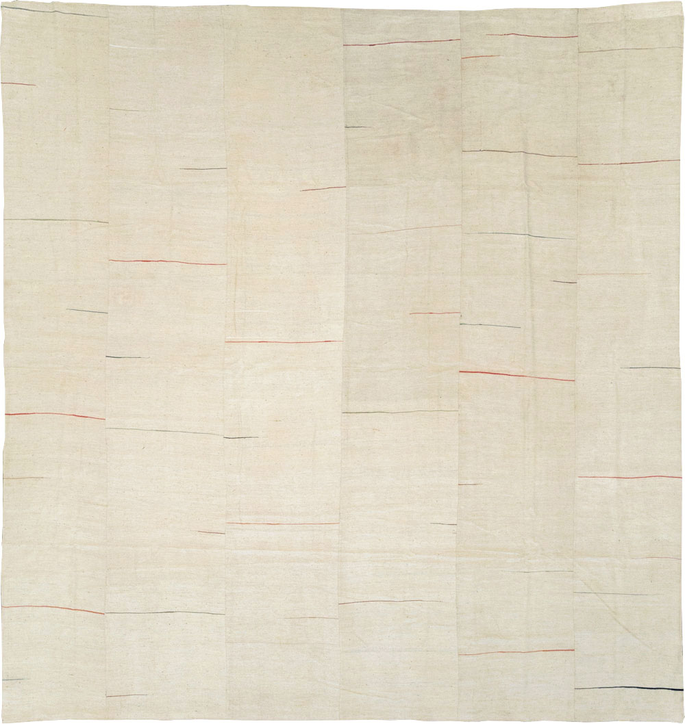 Modern Turkish Flatweave Square Room Size Carpet, No.31674 - Staging