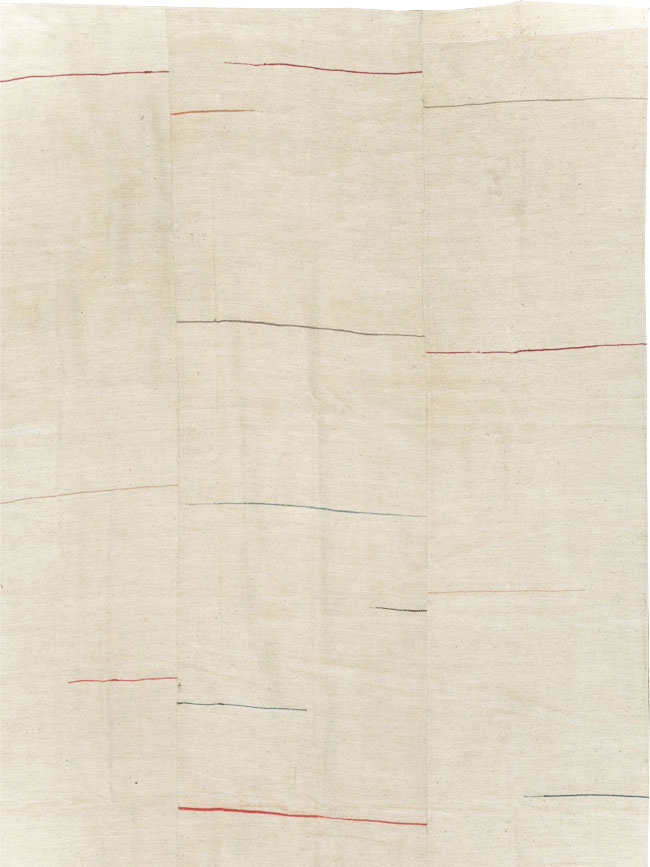 Modern Turkish Flatweave Square Room Size Carpet, No.31674 - Staging