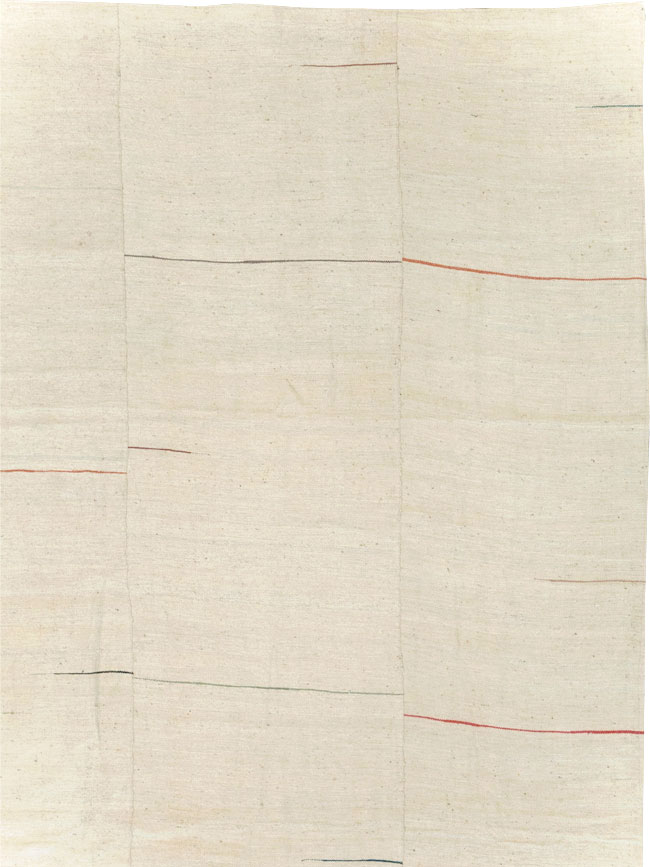 Modern Turkish Flatweave Square Room Size Carpet, No.31674 - Staging