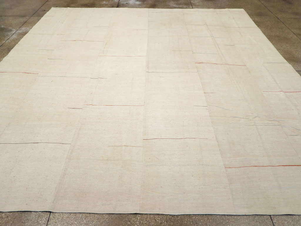 Modern Turkish Flatweave Square Room Size Carpet, No.31674 - Staging