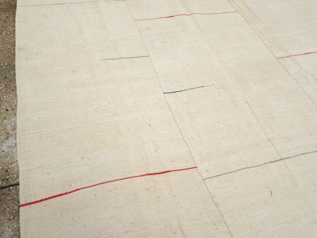 Modern Turkish Flatweave Square Room Size Carpet, No.31674 - Staging