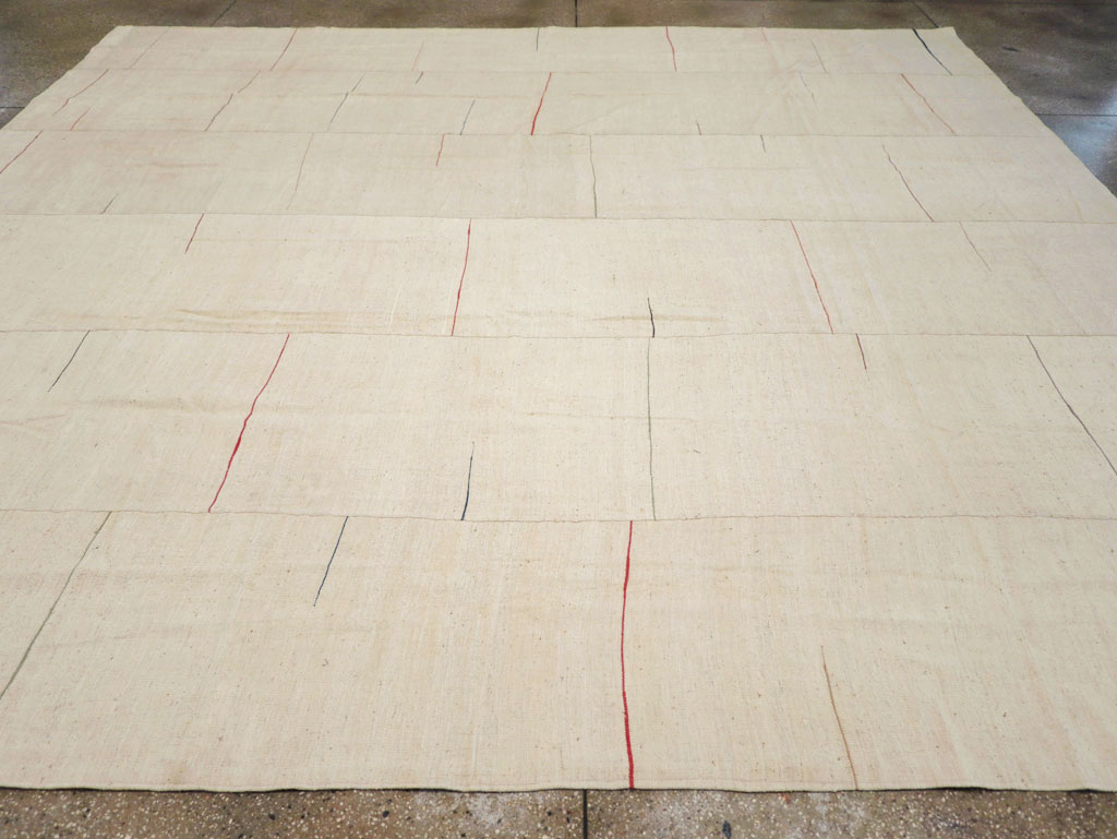 Modern Turkish Flatweave Square Room Size Carpet, No.31674 - Staging