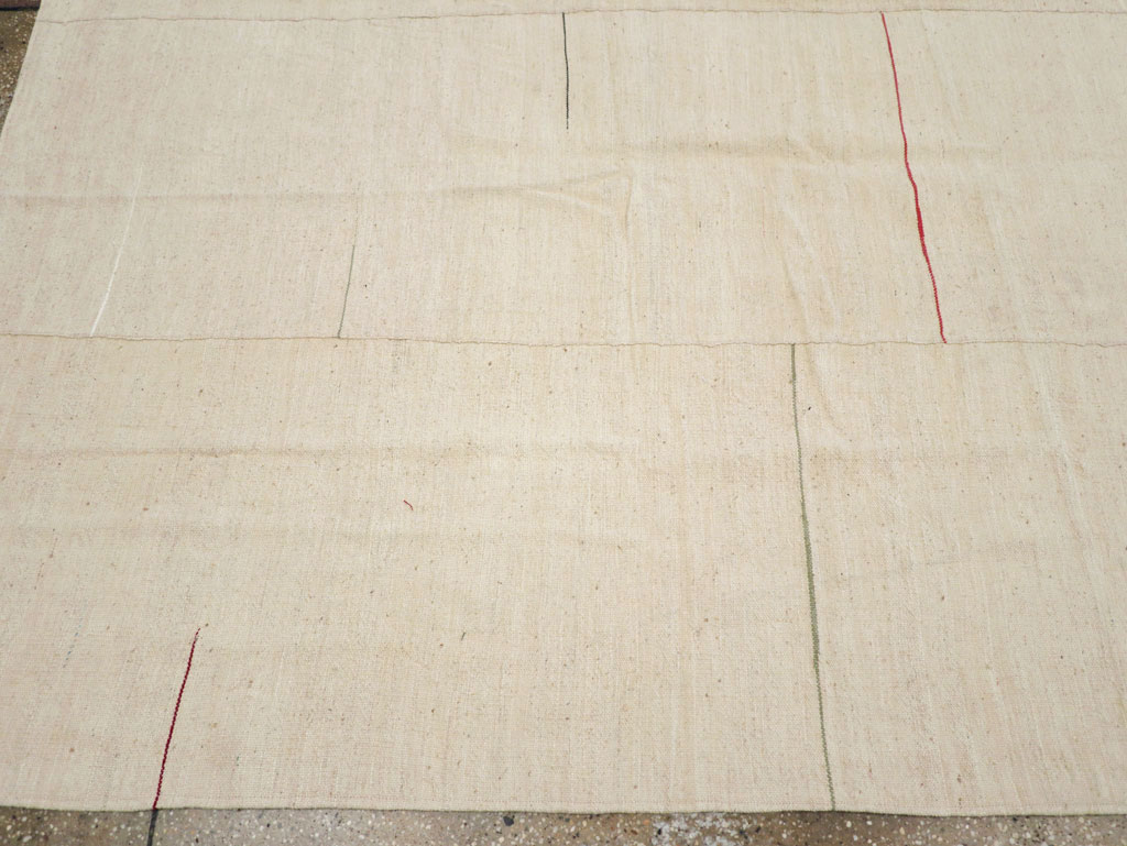 Modern Turkish Flatweave Square Room Size Carpet, No.31674 - Staging