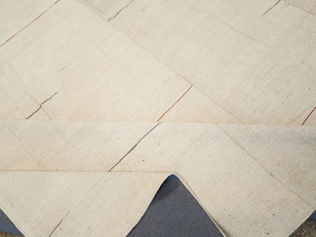 Modern Turkish Flatweave Square Room Size Carpet, No.31674 - Staging