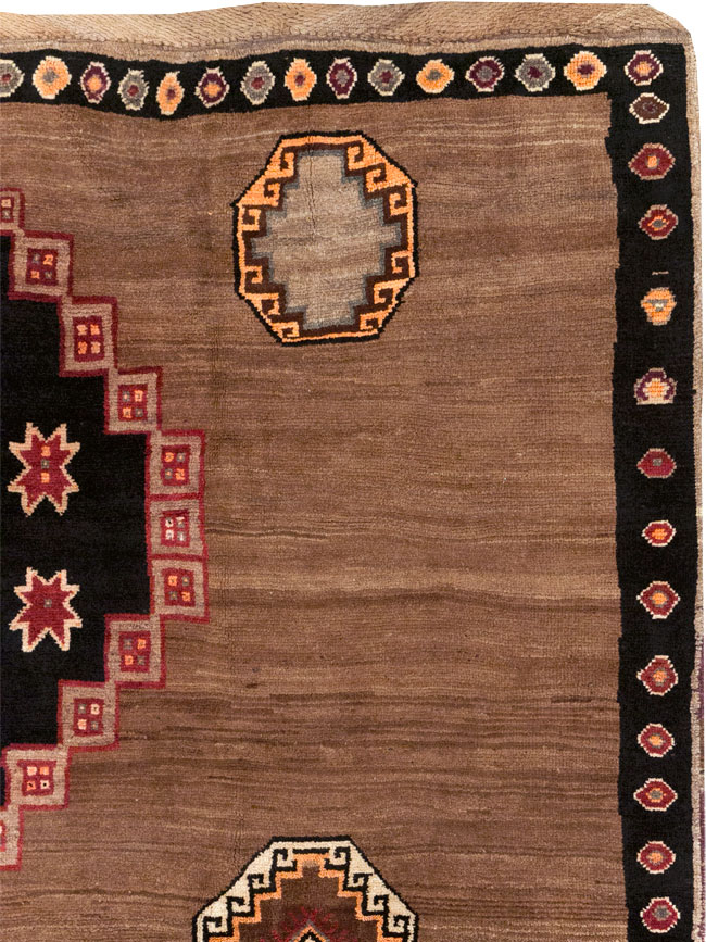 Vintage Turkish Anatolian Tribal Square Room Size Carpet, No.31677 - Staging