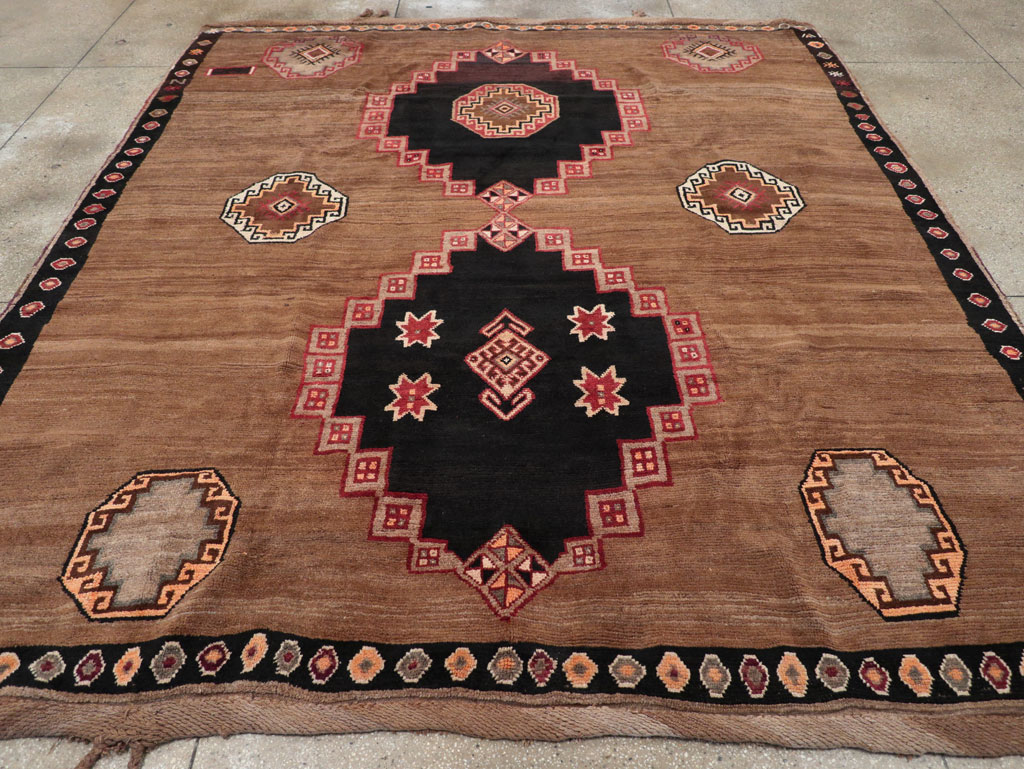 Vintage Turkish Anatolian Tribal Square Room Size Carpet, No.31677 - Staging