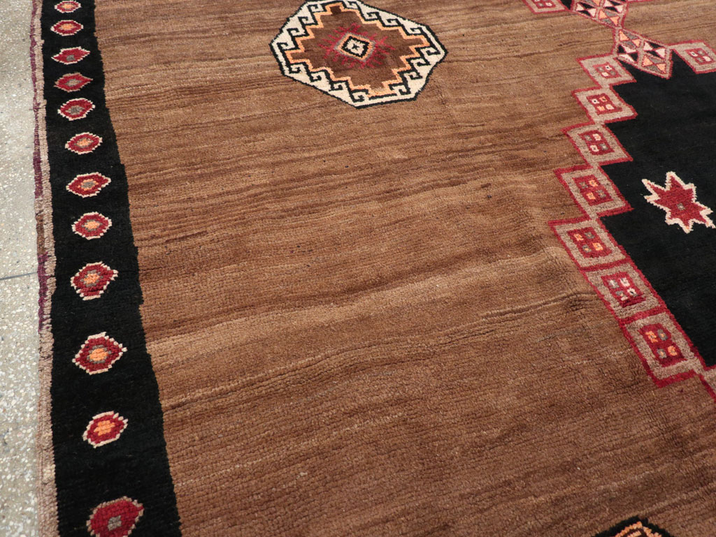 Vintage Turkish Anatolian Tribal Square Room Size Carpet, No.31677 - Staging