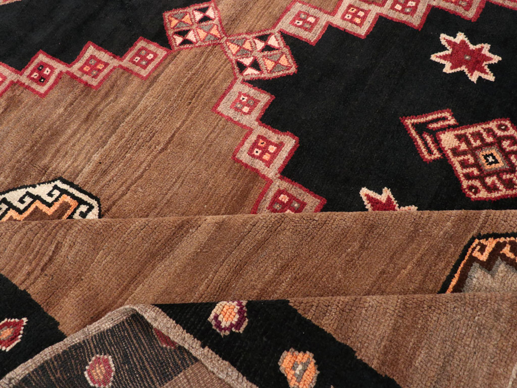 Vintage Turkish Anatolian Tribal Square Room Size Carpet, No.31677 - Staging