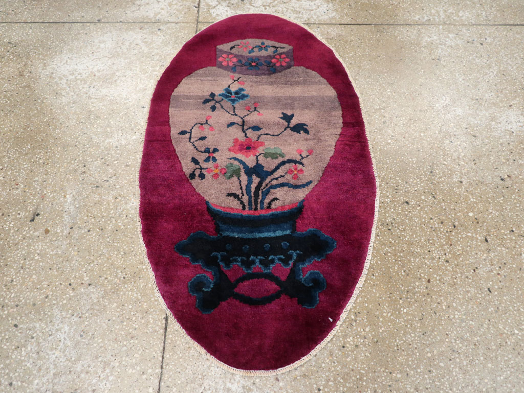 Vintage Chinese Deco Rug, No.31679 - Staging