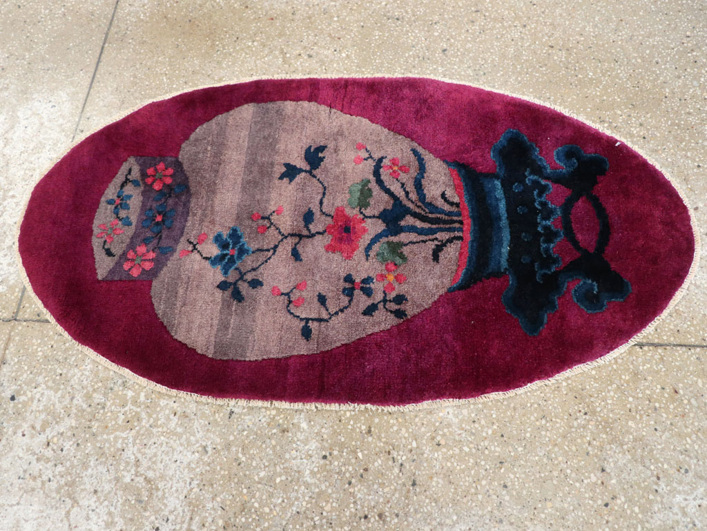 Vintage Chinese Deco Rug, No.31679 - Staging